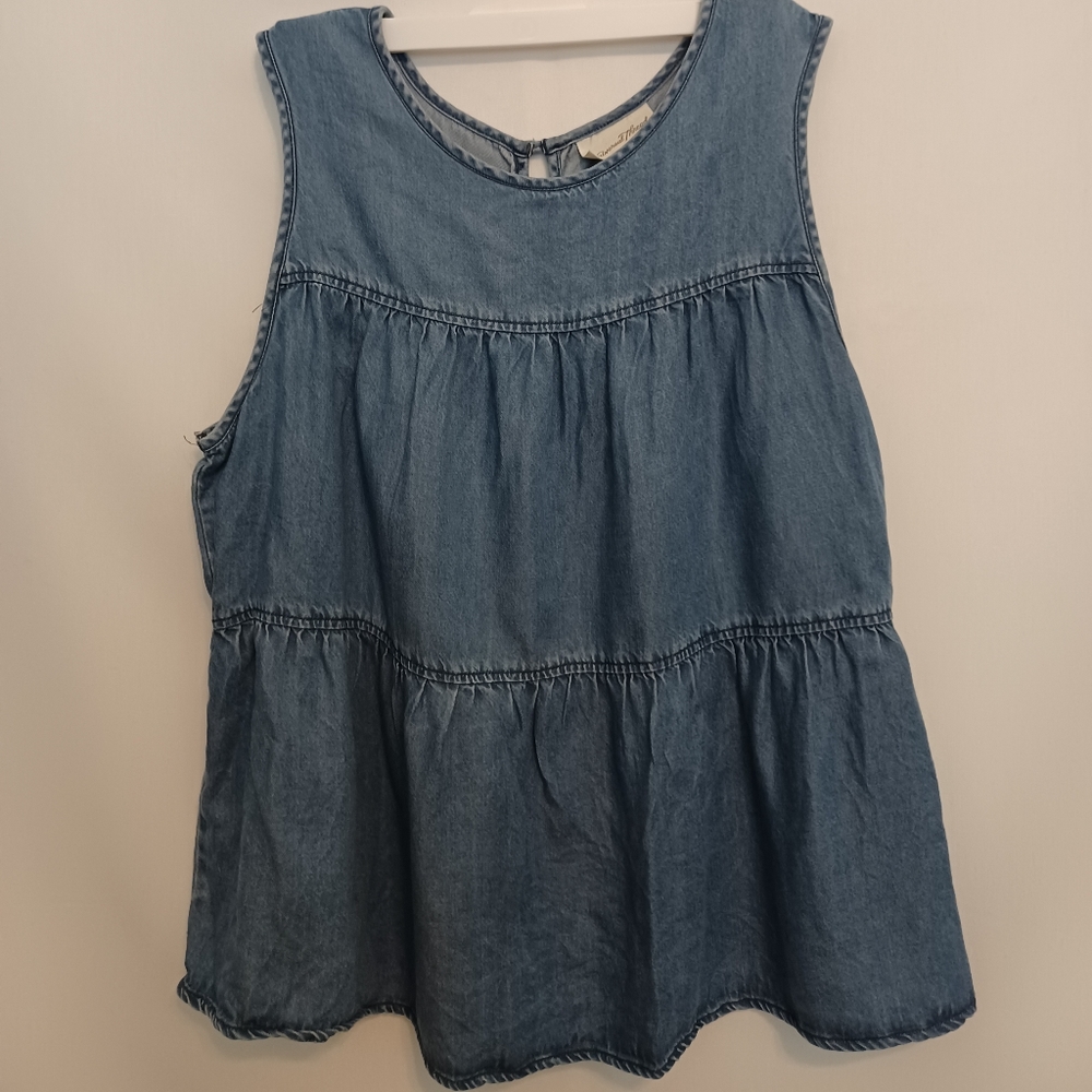 Denim Babydoll Blouse